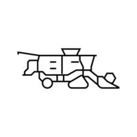 harvesting combine robot harvests line icon illustration vector
