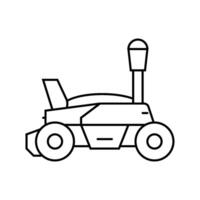 field scanning robot harvests line icon illustration vector
