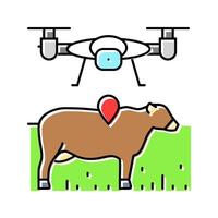 livestock monitoring robot harvests color icon illustration vector