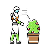 robotic loader robot harvests color icon illustration vector