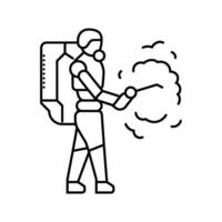 robotic sorting system robot harvests line icon illustration vector