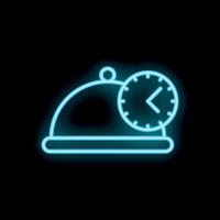 Neon icon of restaurant cloche showing time passing vector