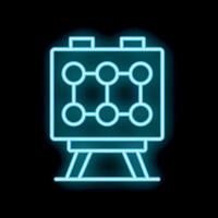 Glowing neon line algorithm icon isolated on a black background illustration vector