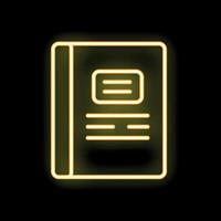 Glowing neon line notebook icon isolated on black background vector