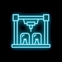 Neon icon of 3d printer printing two objects vector