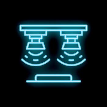 neón ligero icono de movimiento sensor detector presencia en habitación vector