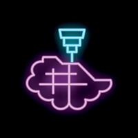 Neon style icon representing data mining process vector