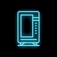 Neon icon of a vending machine glowing on a black background vector