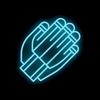 Neon icon of two hands clapping applauding cheering vector