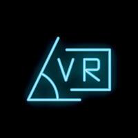 Neon sign representing virtual reality experience on black background vector