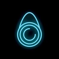 Neon sign representing a padlock glowing on a black background vector