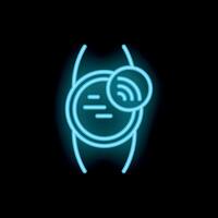 Neon icon of smart watch showing wifi connectivity vector