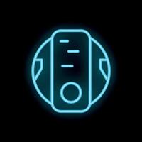 Glowing neon icon of a self balancing personal transporter vector
