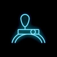 Neon icon of a space rover exploring a planet surface vector