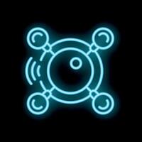 Neon icon of a network broadcasting data information vector