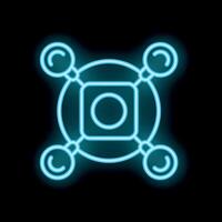 Neon icon of data integration representing data processing vector