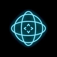 Glowing neon globe showing concept of global business expansion vector