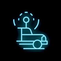 Neon self driving autonomous vehicle using gps navigation system icon vector