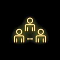 Neon yellow business team hierarchy structure icon vector