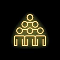 Neon yellow business hierarchy organigram chart on black background vector