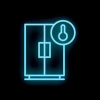 Neon icon of a refrigerator maintaining a cold temperature vector