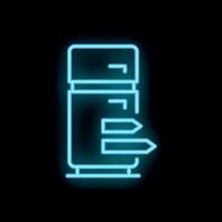Neon sign of a data center server rack with arrows pointing to servers vector