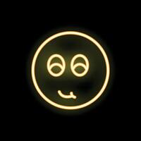 Neon emoticon smiling with happy facial expression vector