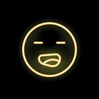 Neon yellow emoji showing tongue having fun vector