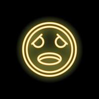 Neon yellow sad face showing disappointment vector