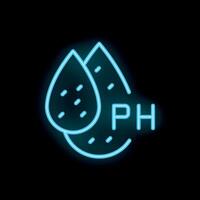 Neon icon of two water drops representing ph level vector