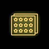 Neon icon of customer review rating with stars on black background vector