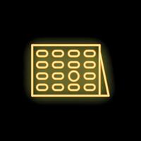 Neon icon of a scoreboard showing game results on black background vector