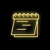 Neon yellow spiral notepad standing on a table vector