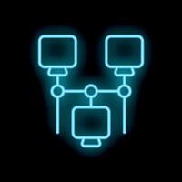 Neon computer network icon representing intranet connection vector
