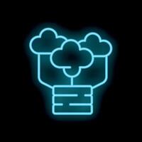 Neon icon of cloud computing connecting to database server vector