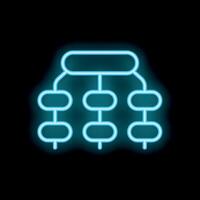 Neon blue site map icon representing website navigation vector