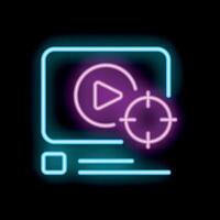 Neon icon representing marketing targeting specific audience vector