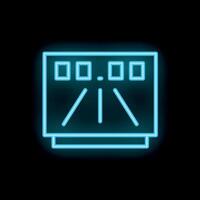Glowing neon line bowling scoreboard icon illustration on black background vector
