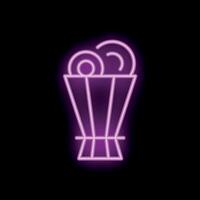 Neon sign representing ice cream cone shining in the dark vector