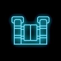 Blue neon icon of a turnstile glowing on a black background vector