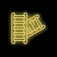 Neon sign of a playground slide and ladder illuminating the night vector