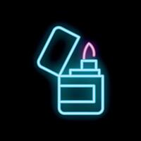 Blue and pink neon lighter burning with open cap vector
