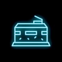 Glowing neon sign of a military base on a black background vector