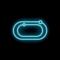 Neon blue chain links glowing on black background vector
