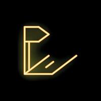 Neon sign representing reaching finish line with flag showing success vector