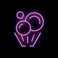 Neon icon of bath bombs fizzing in water vector