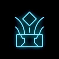 Neon icon of a self driving car detecting road marking vector