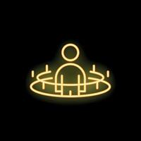 Neon style icon of a person experiencing virtual reality vector
