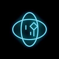 Neon style icon showing global cryptocurrency exchange trading concept vector