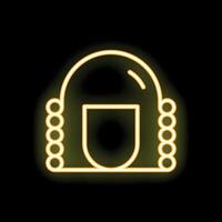 Glowing neon line judge wig icon isolated on black background vector